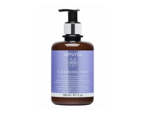 APIVITA CLEANSING FOAM - Κρεμώδης Αφρός Καθαρισμού για Πρόσωπο & Μάτια με ελιά & λεβάντα